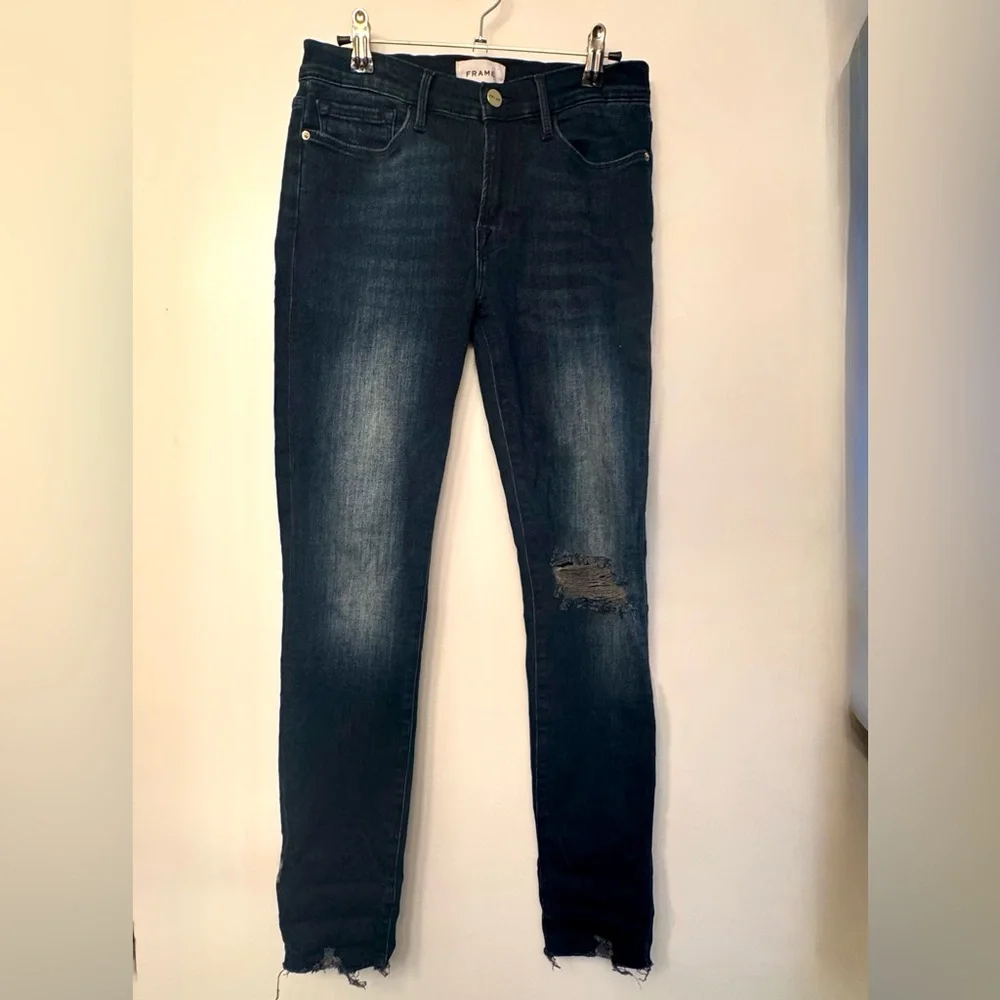 Frame Denim Midnight Le Skinny de Jeanne Skinny - Picture 3 of 15